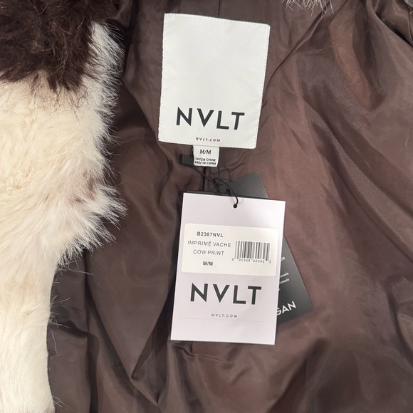 NVLT Faux Fur Cow Print Coat - Picture 6 of 7